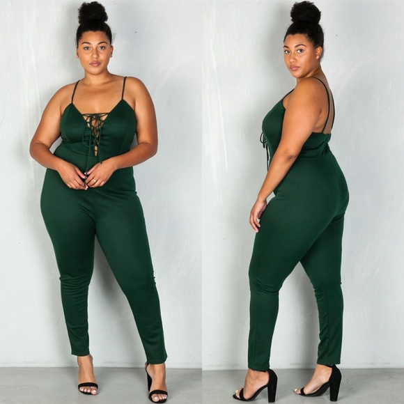 green plus size jumpsuit